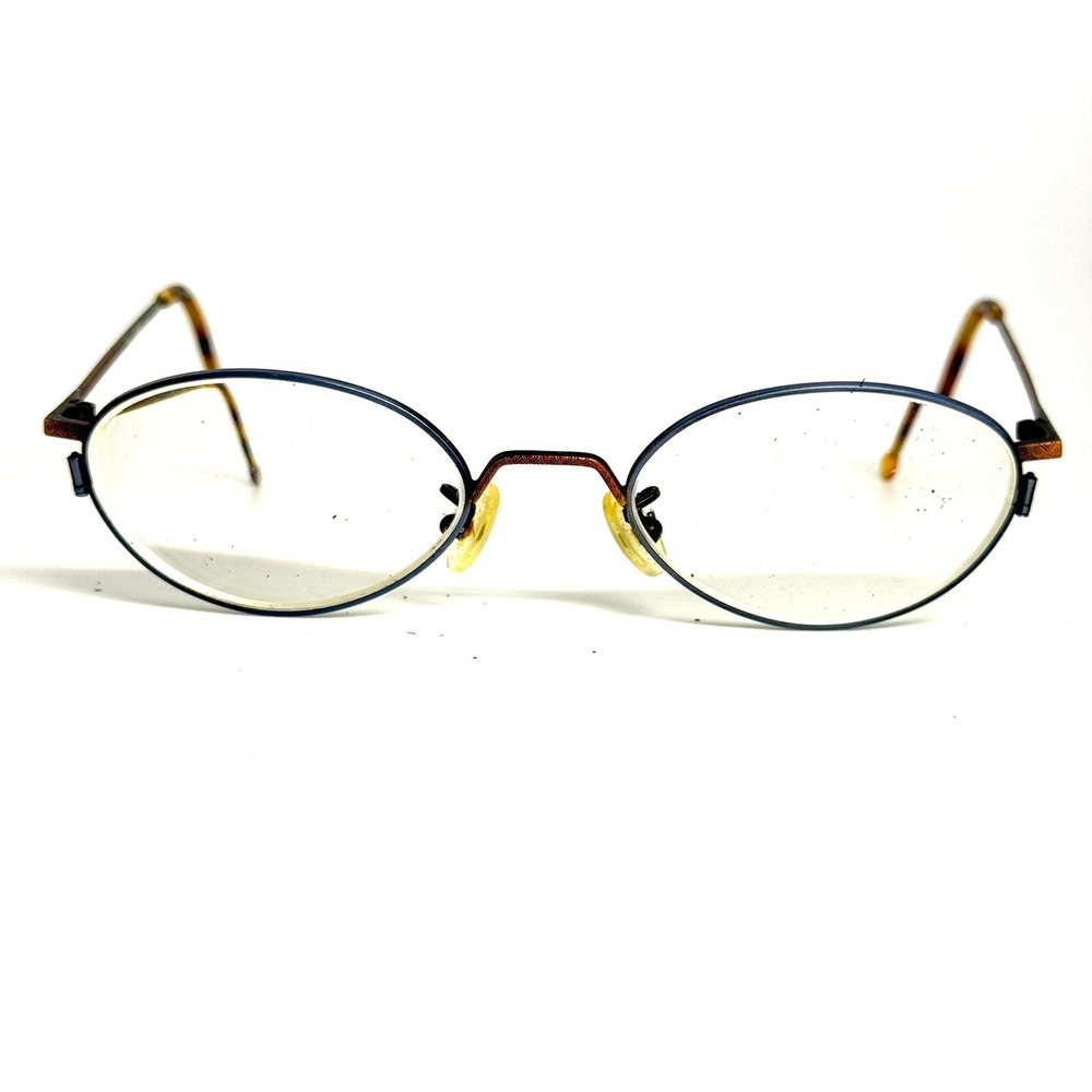 l.a. Eyeworks Nacha 44422 Oval Eyeglasses Copper Navy Blue Tortoise Vintage